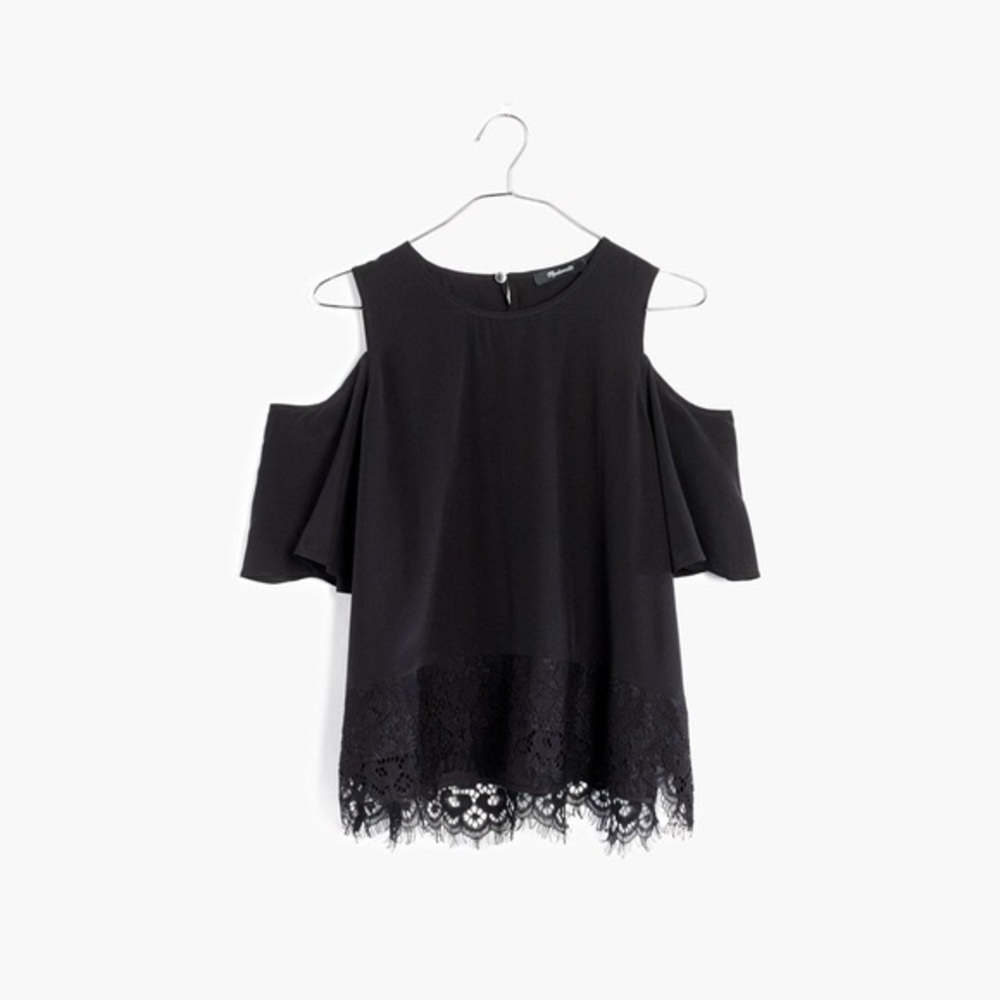 Madewell Silk Cold Shoulder Top